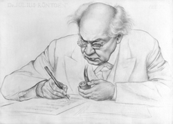 Julius Röntgen, tekening van Jan Boon, 1931.